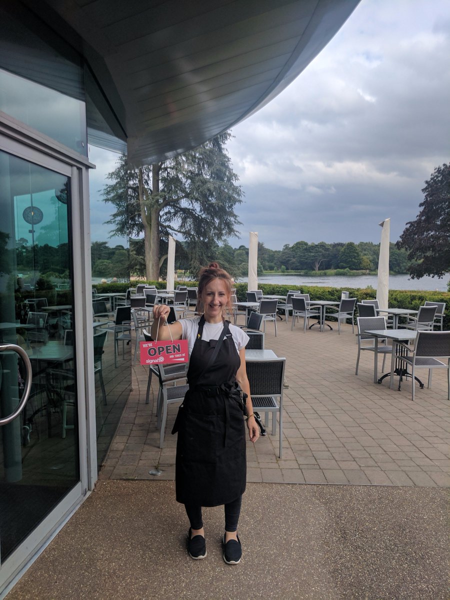 TDtearoom's tweet photo. Hollie from Totally Delicious, Trentham Gardens showing we're open and listening to @Signal1Official #lovewhereyoulive https://t.co/WyDlSwPXcS