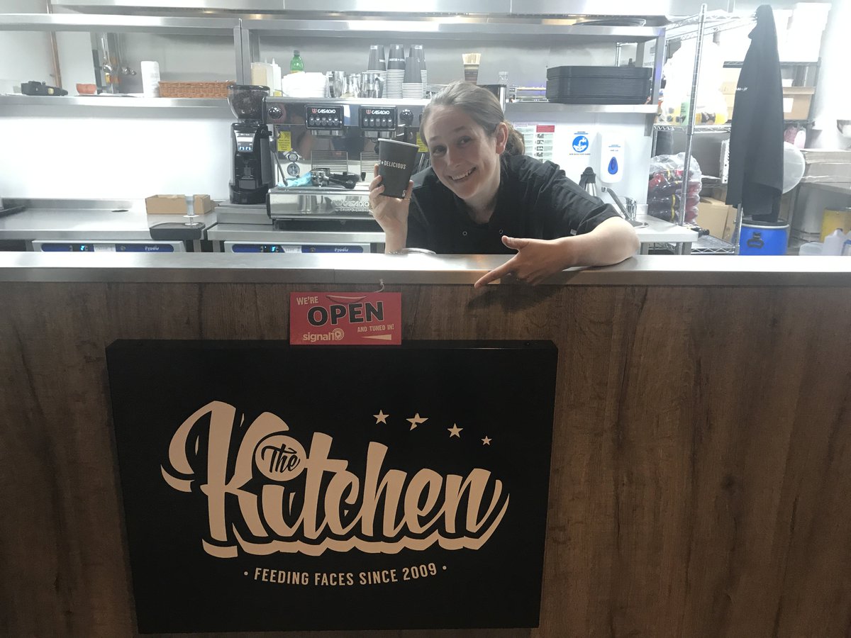 TDtearoom's tweet photo. The Totally Delicious team at Flip Out Stoke 'We're open and listening to @Signal1Official' #lovewhereyoulive https://t.co/VQJmtHdl75