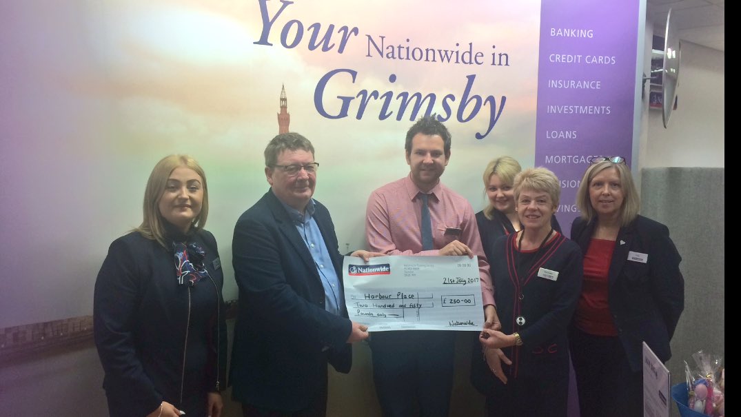 lucyhull1987's tweet photo. 0816 presenting the first £250 cheque to Grimsby's local homeless Charity Harbour Place! #EMYtogether @NBSEMY https://t.co/rRlyA3Y8M2