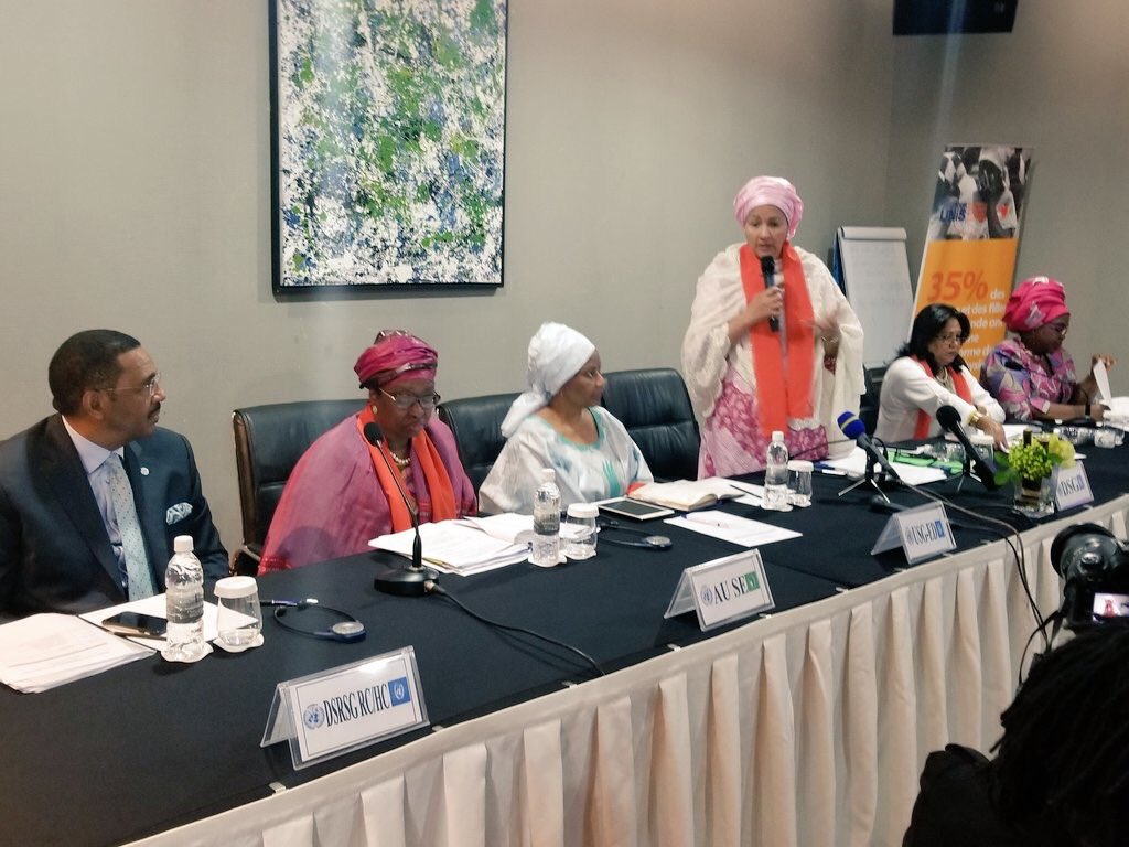 AminaJMohammed's tweet photo. "We hear of what #DRC can't do. We are here to discuss what it can do with its women &amp; young people." Met women leaders. #getwomeninvolved https://t.co/KgXSv96W0K