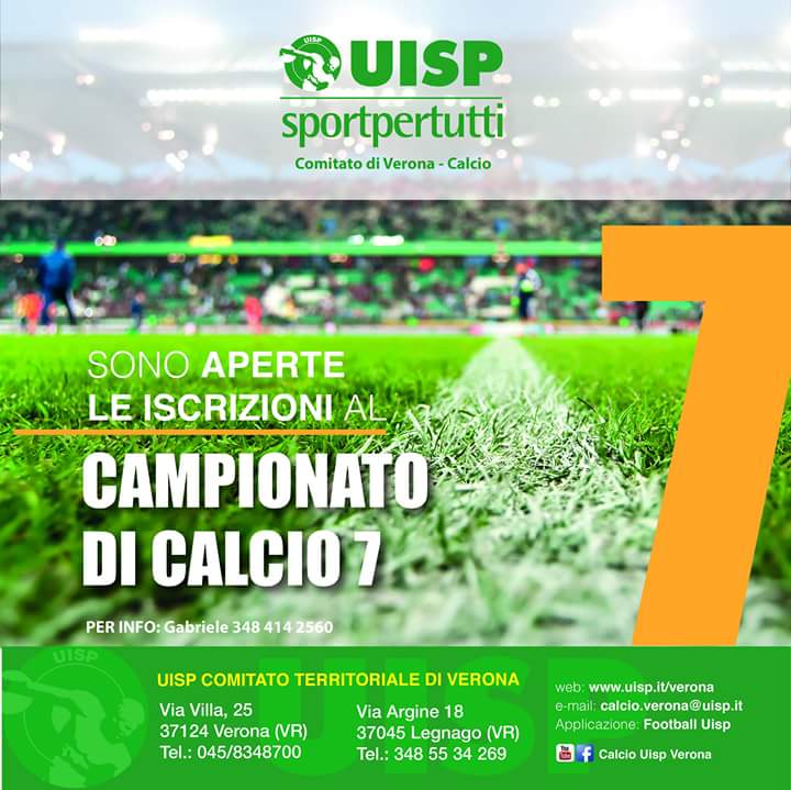 UISPVeronaAPS's tweet photo. #Calcio7 nuova #App per gestire #Squadra #Campionato #DistinteGara #DirigenteVirtuale #Risultati #Campi #Uisp #SportPerTutti #Verona https://t.co/kiqqPZEgeS