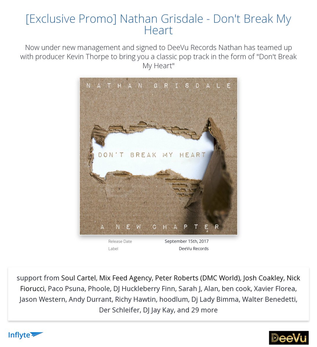 Cheers <a href="/SoulCartel/">Soul Cartel</a> for the review "Cool track!! "
inflyteapp.com/r/ec02vu