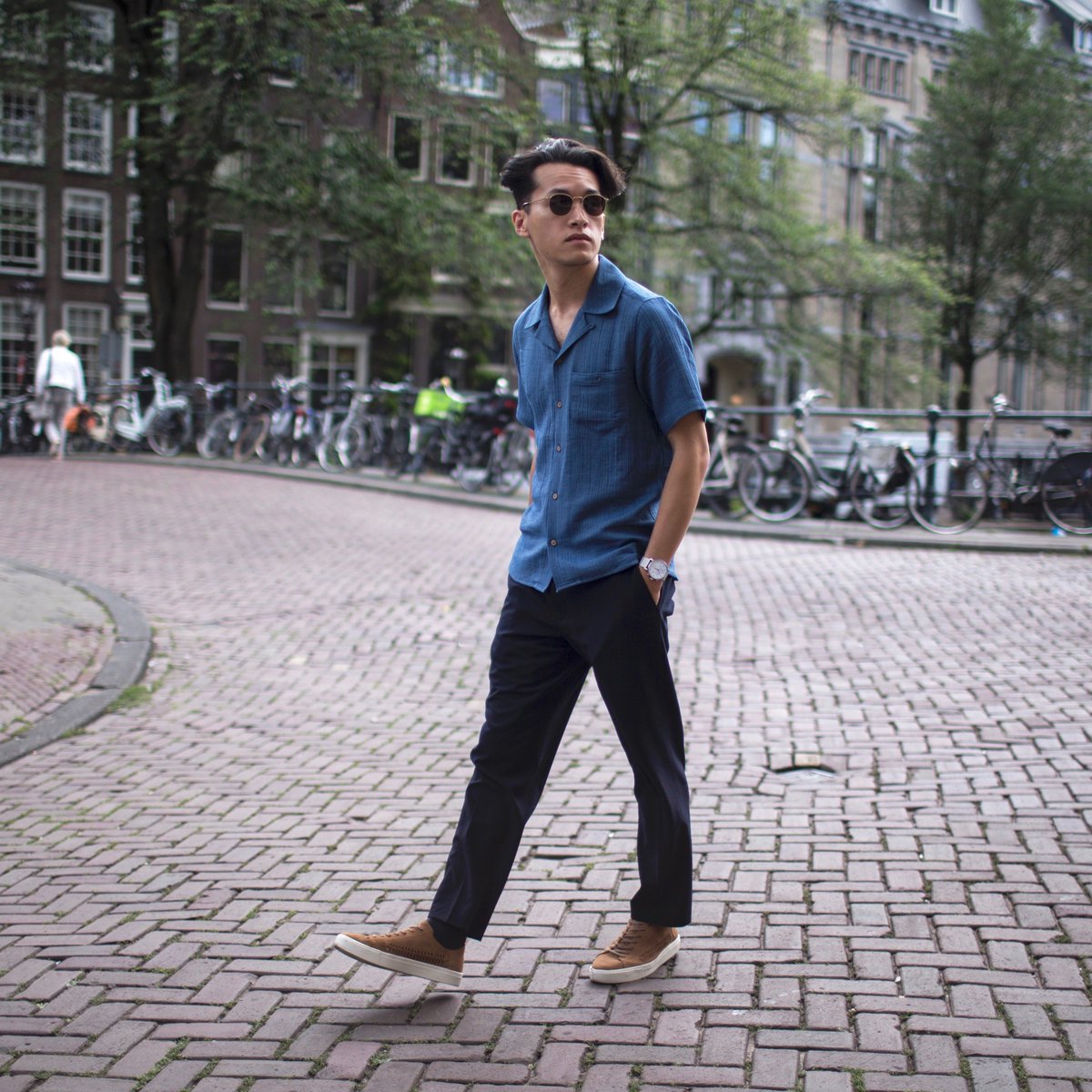 TOMSeurope's tweet photo. Head over to Amsterdam with @jordanbunker_, styling the new Men's Toffee Lenox Sneakers. #TravelTuesday https://t.co/NY5NC25BhA https://t.co/beysFXcSZ9