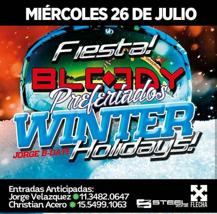 J1Velazquez's tweet photo. FIESTA EN VACACIONES DE INVIERNO.
SE VIENE OTRO SUPER ♥BLOODY .-
MIERCOLES 26 JULIO.-
Info: 15-5499-1063 https://t.co/y3xEbayCAX