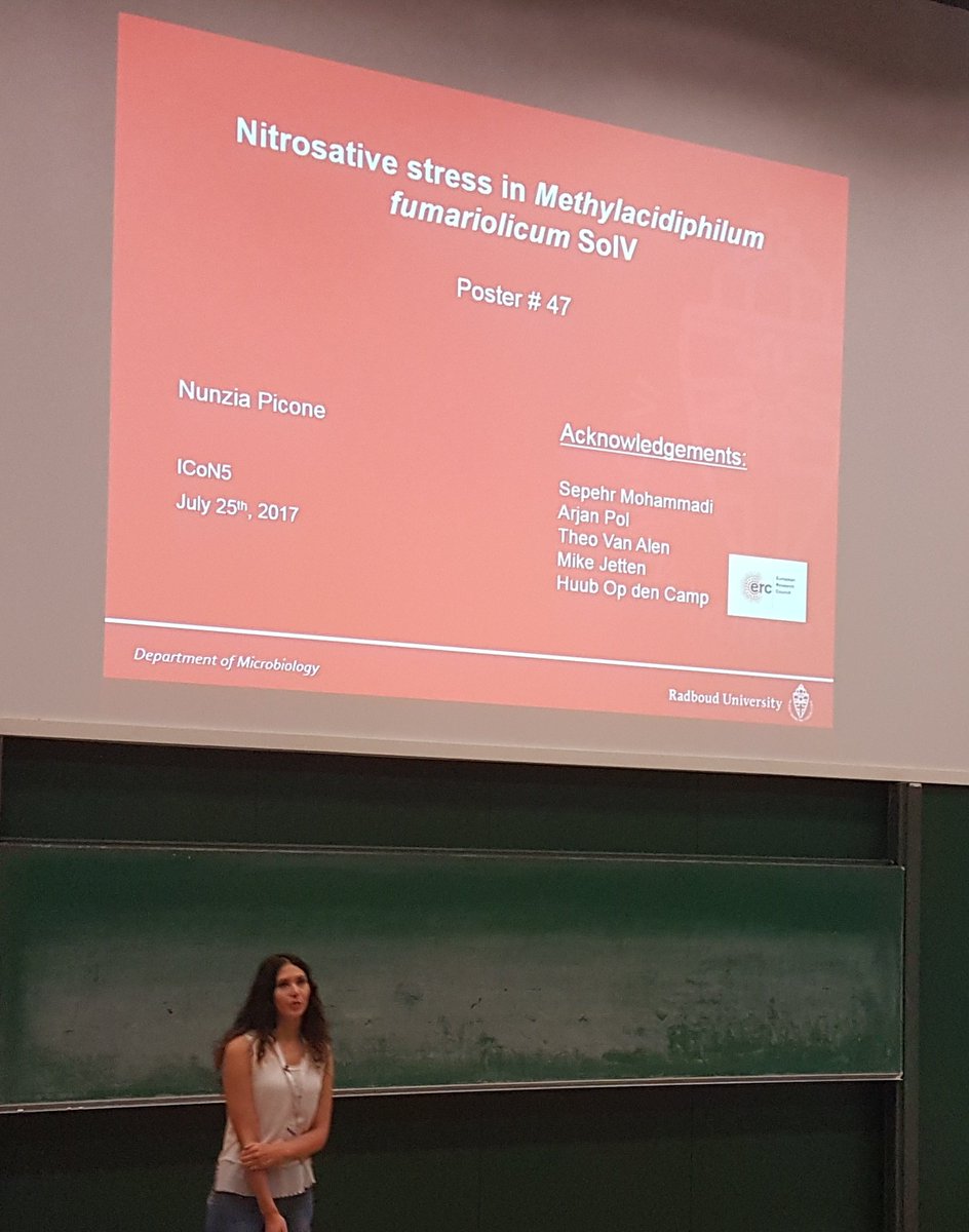 msmjetten's tweet photo. @ICON5V #icon5 nunzia picone enthusiastically pitching her poster #47 on #nitrosative stress in volcanic #methane oxidisers https://t.co/7fXndQ9CF6