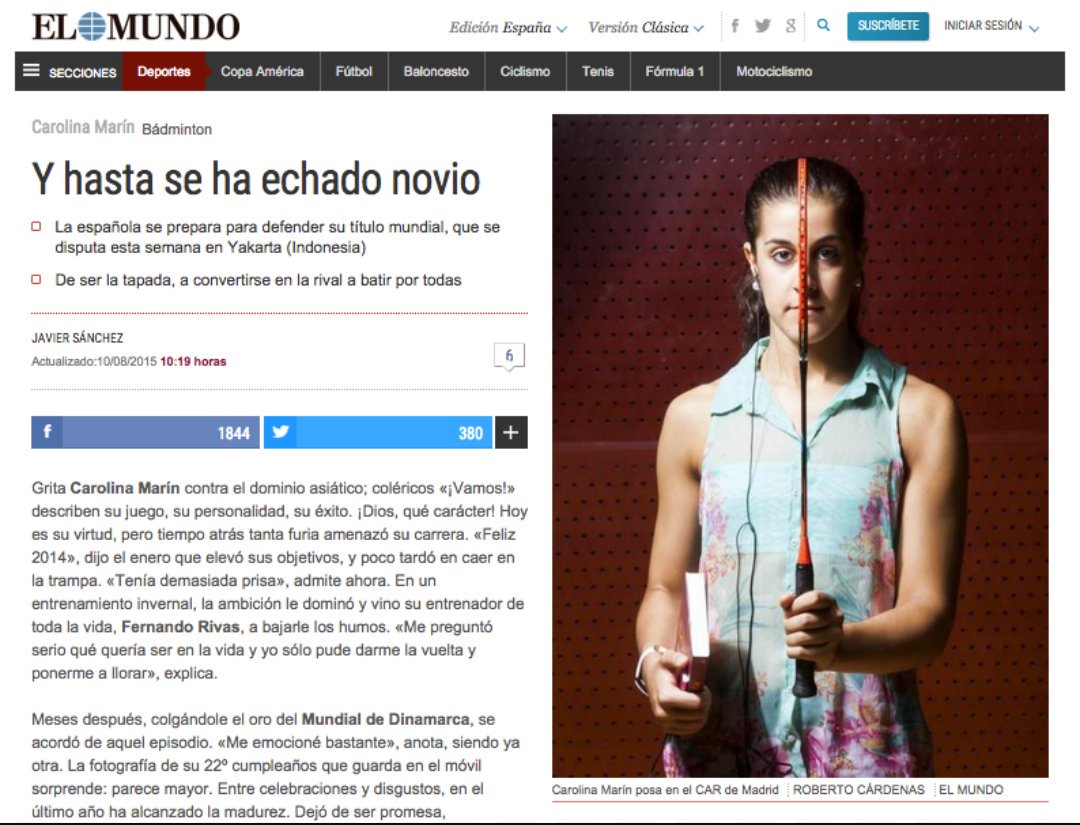 feministaHarta's tweet photo. Ponemos de titular que es una campeona mundial?
No, mejor ponemos que se ha echado novio...
#ComunicandoMachismo https://t.co/uD4zp2ZACl