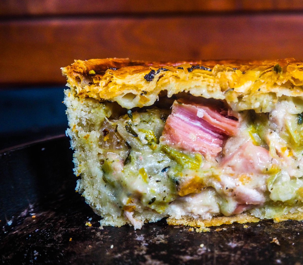 Lovett_pies's tweet photo. For the lighter-food lovers out there – have you tried our free-range chicken, juicy gammon, leek &amp; fresh veg pie? https://t.co/41ZaluX6am