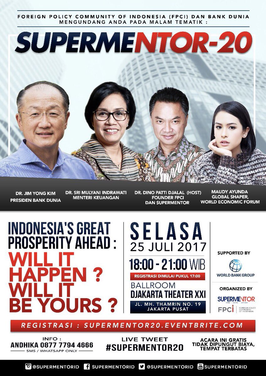 Hari ini!!! Jangan lewatkan Supermentor 20 di Ballroom XXI Djakarta Theater. Live streaming di supermentor.id #supermentor20