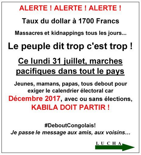 #31Juillet, jour J-6.
Congolais to #Telema ! #DeboutCongolais ! 
Passez le message...