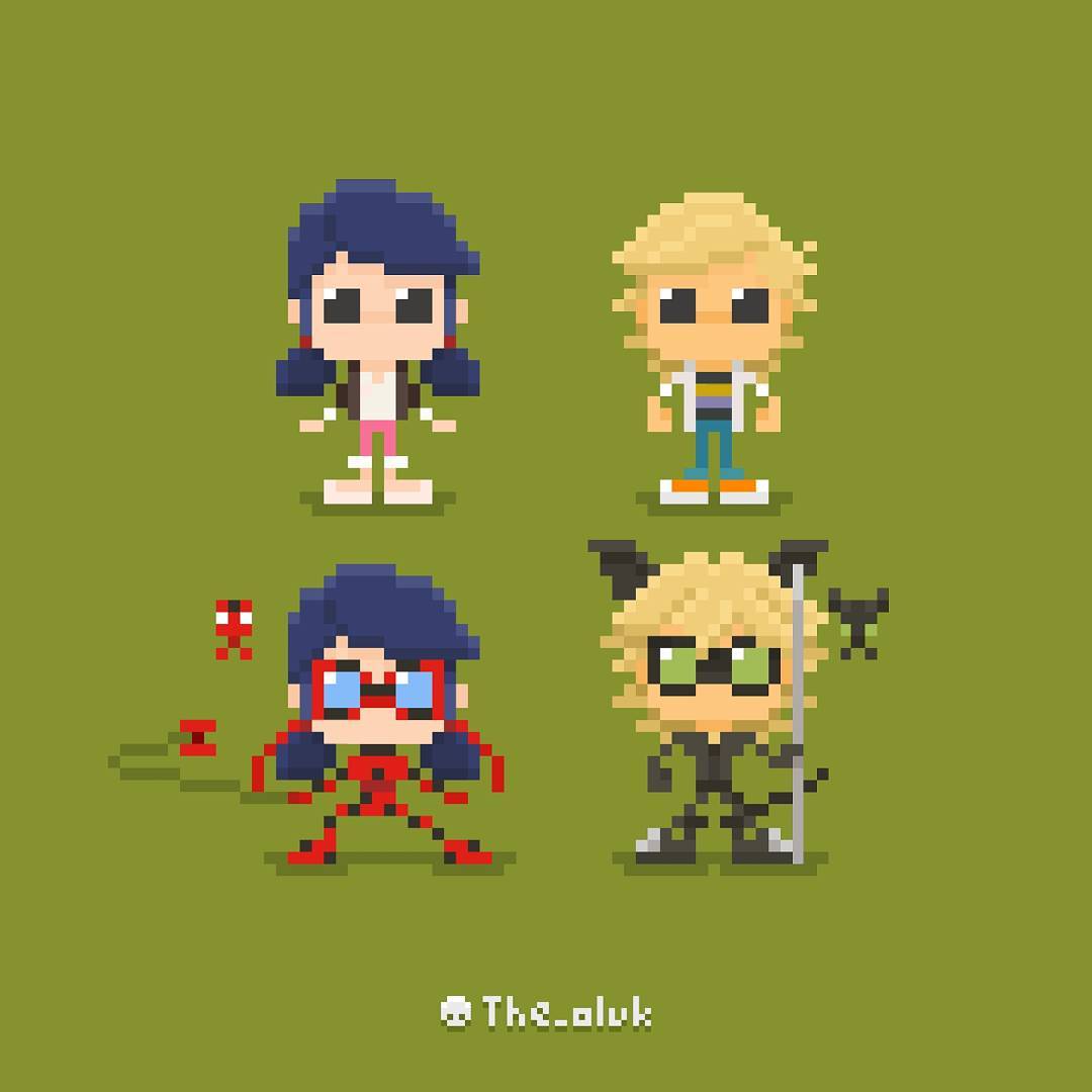 The Oluk For My Daughters 16 Bit Cartoons From Miraculous Tales Of Ladybug Cat Noir Miraculous Pixelart 16bit