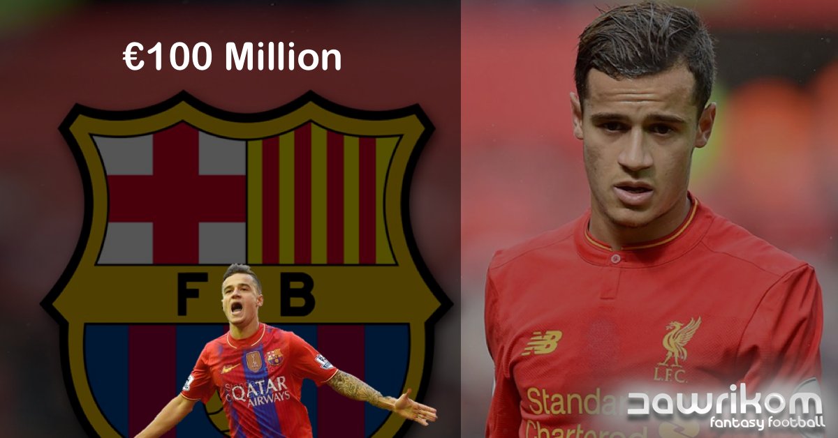 DawrikomFantasy's tweet photo. #برشلونة في #ليفربول للتفاوض حول #كوتينهو، الإنتقال قد يكلف 100 مليون يورو 🤪
هل يزيد سعره الفانتسي لو تمت الصفقة؟ 🤔
#فانتسي #فانتزي #دوريكم https://t.co/cLZKMcdrkr