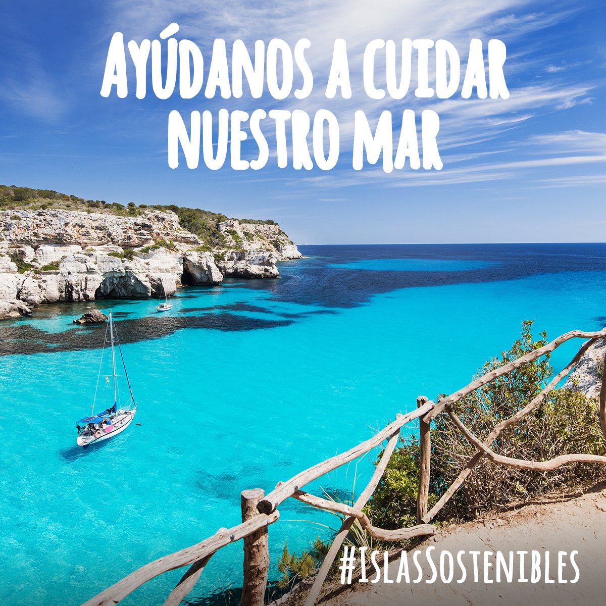 TurismeBalears's tweet photo. #IslasSostenibles | Para mantener la belleza y la vida de nuestras aguas, no tires plásticos ni objetos al mar, ni los abandones en la playa https://t.co/C4mKOBkSQY