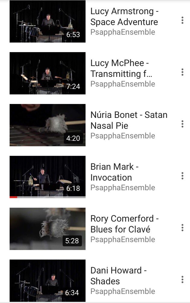 PsapphaEnsemble's tweet image. 6 brand new works for Percussion here: youtube.com/playlist?list=… written for Tim Williams #psappha #ComposingForScheme @PRSFoundation