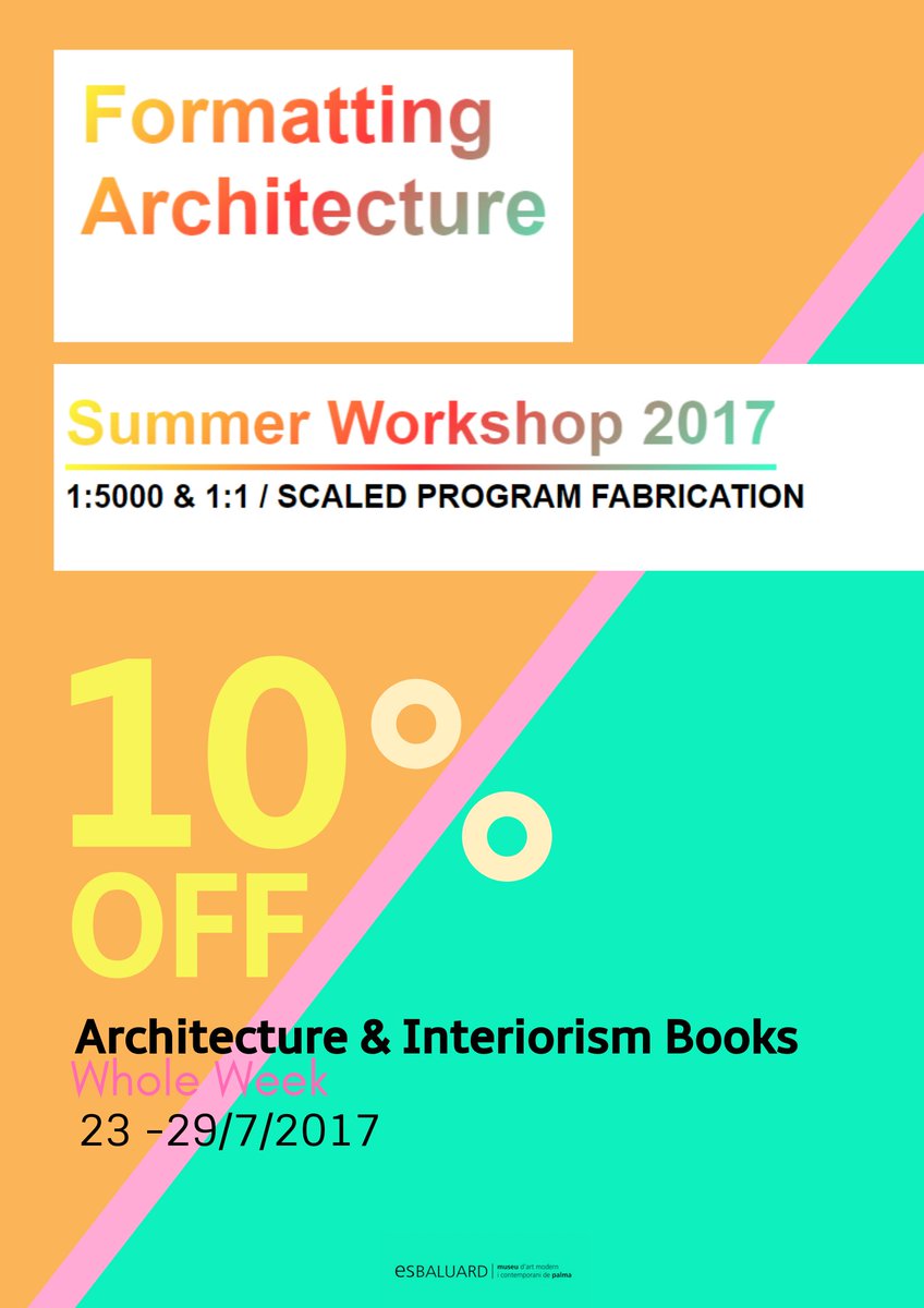 esbaluardmuseu's tweet photo. Avui comença el workshop d'estiu #FormattingArchitecture. Fins aquest dissabte. Més info: https://t.co/SNwYEscyC0 @EsBaluardTienda https://t.co/3MgQUsTL1x