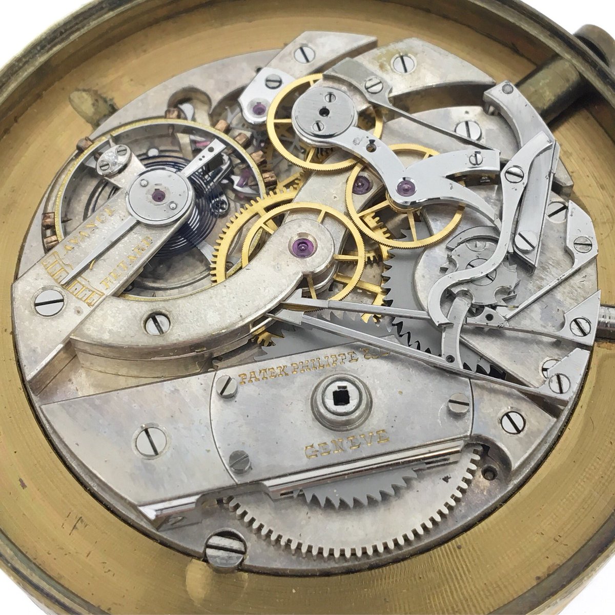 nawccmuseum's tweet photo. An #1870s #PatekPhilippe #Chronograph #pocketwatch movement. #watchmaking #watchmaker #patek #horology #timepiece https://t.co/Gxqk4fNKLi