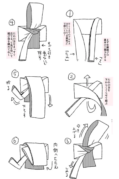 【ベルと紫太郎零れ話】
・ベルの普段の帯結び
ベルがやっている『吉弥結び』のやり方。半幅帯でできるので浴衣にも合います〜。オーソドックスな文庫結びで可愛くなりすぎるのが苦手な方におすすめ。 