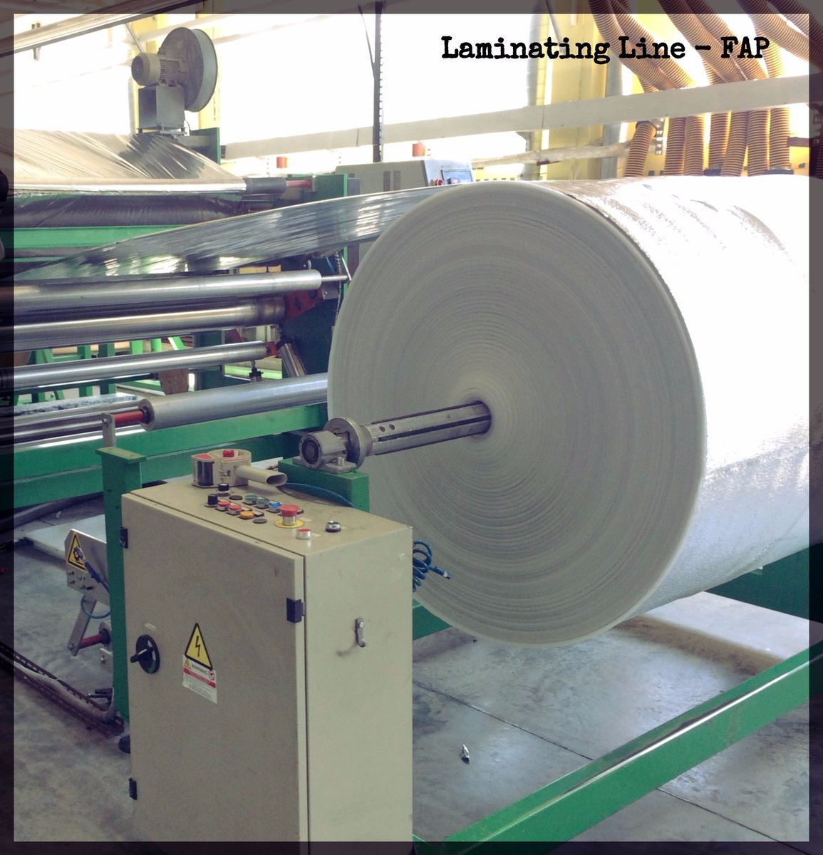 FapItaly's tweet photo. Perfect continuous work of FAP srl #LaminatingLine for the production of #laminated #PEfoam for #insulation #market https://t.co/TGFyutPKUv