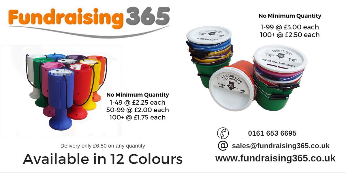 fundraising_365's tweet photo. #charitytuesday Looking for Collection Boxes and Collection Buckets. Try our range at https://t.co/pLBSN74tAd #charityboxes #fundraising https://t.co/ZswYDEj8Me