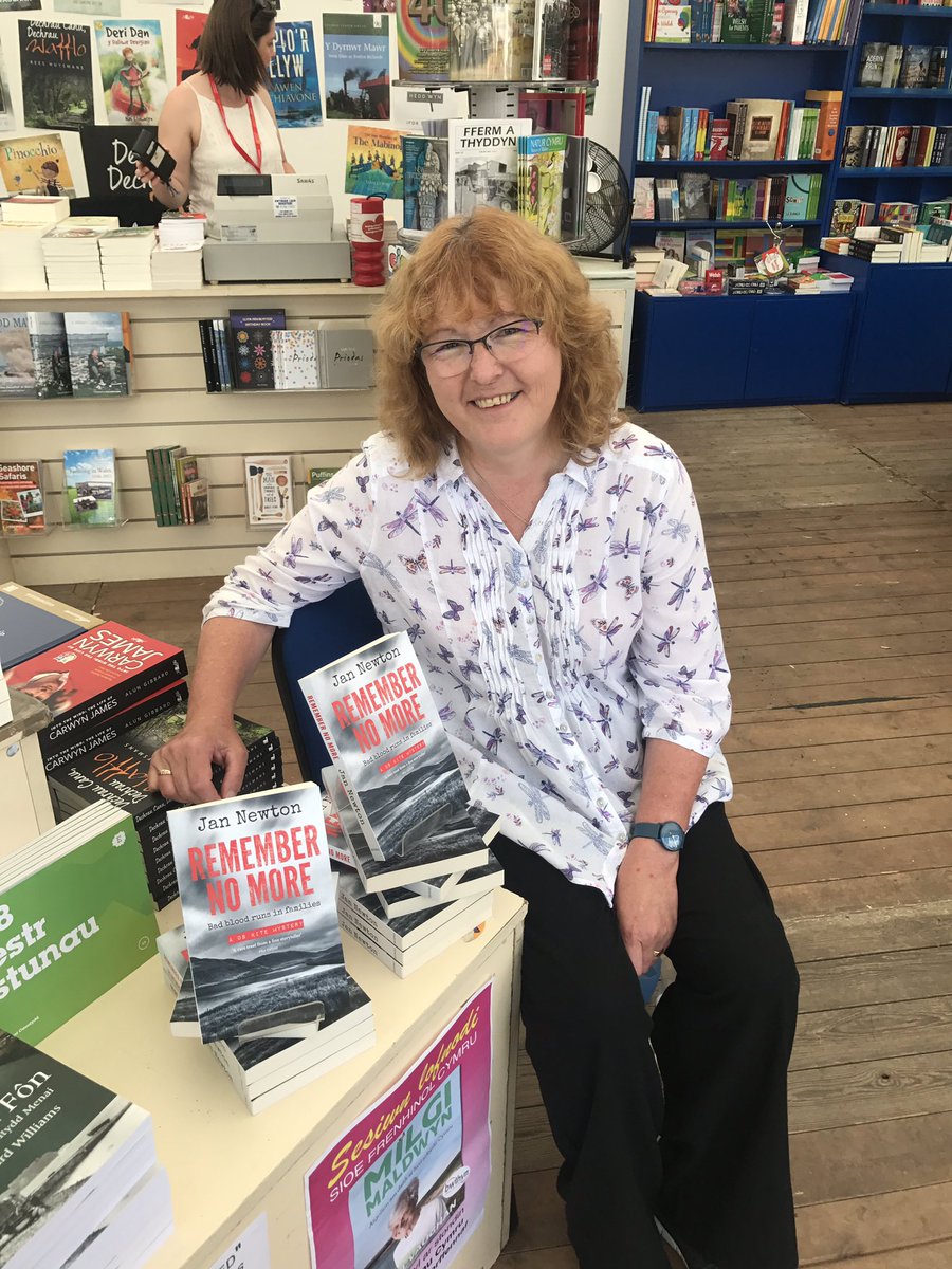 Books_Wales's tweet photo. Come over and say hello👋 to @janmaesygroes who's signing copies of her new crime novel #RememberNoMore @WelshBooks stand D303 now!📚 https://t.co/ZHPxVK7iS5