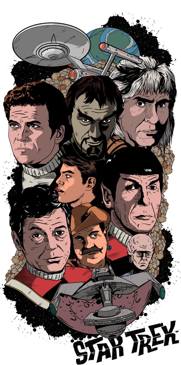 demilburn's tweet photo. Some elements from my previous #StarTrek works put together in one larger #poster style #kirk #spock #llap https://t.co/LUpfxXlRXh