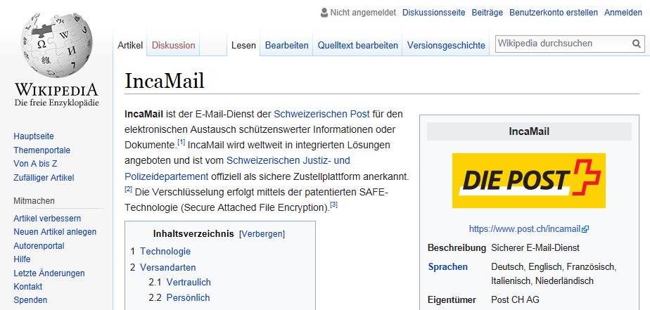 pleutenegger1's tweet photo. IncaMail ist seit heute auch auf Wikipedia. Lest hier den Eintrag: https://t.co/GR8FLKob52 #IncaMail @Wikipedia https://t.co/QMfFEljaYT