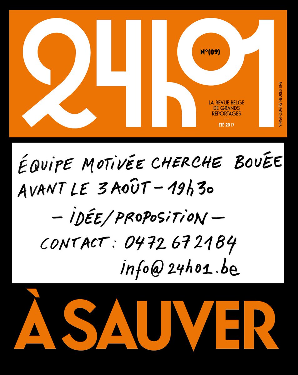 24h01revue's tweet image. Dans dix jours, 24h01 pourrait disparaître du paysage médiatique belge. Mais il n'est pas trop tard. Aidez nous à sauver la revue.