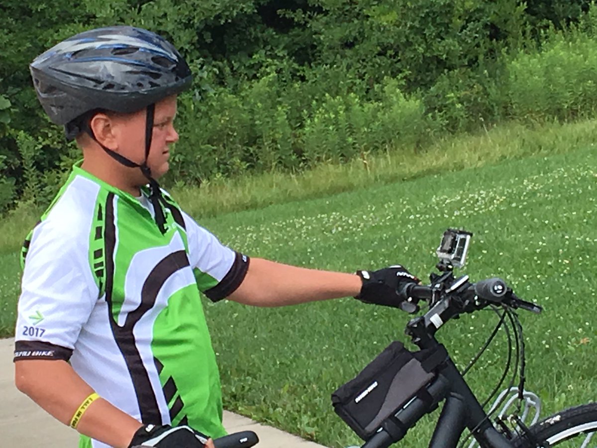Bryant10TV's tweet photo. Let me introduce you to Brian Reese. He's 23. He's riding the @Pelotonia 55-mile this year. Oh, and 5.5 months ago...he had cancer. @10TV https://t.co/Tf7z7vbiko