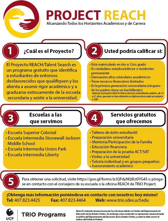 ucfProjectREACH's tweet image. Apply to our free program today! goo.gl/forms/ridejO2d…
#ucf #trioprogram #colonialhs #libertyms #unionparkms #projectreach #talentsearch