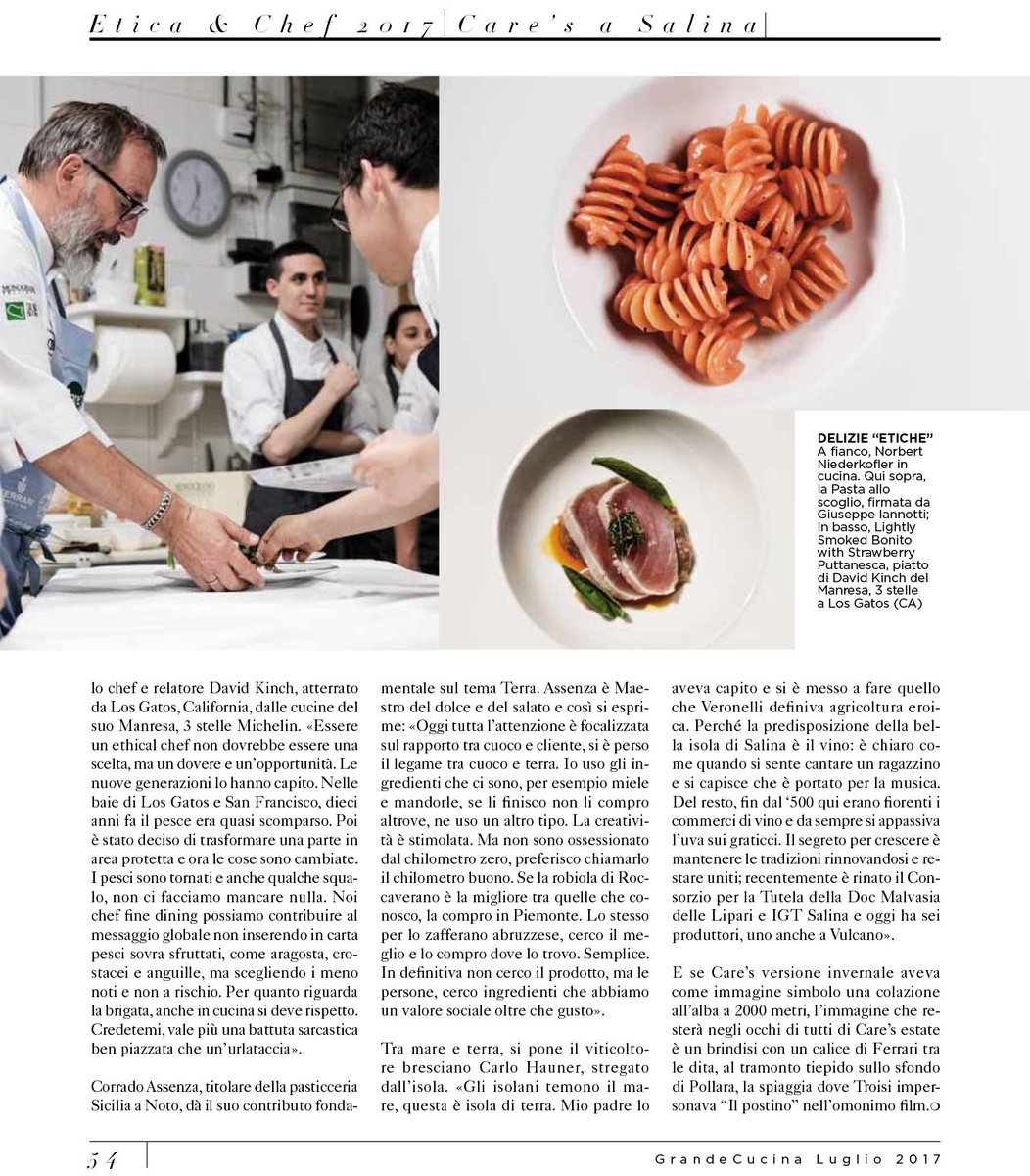 Alta cucina e #sostenibilità. Per l'estate #CARE_s #EthicalChefDays si sposta a #Salina #Eolie #Sicilia. Leggi <a href="/robertaschira/">Roberta Schira</a> #GrandeCucina