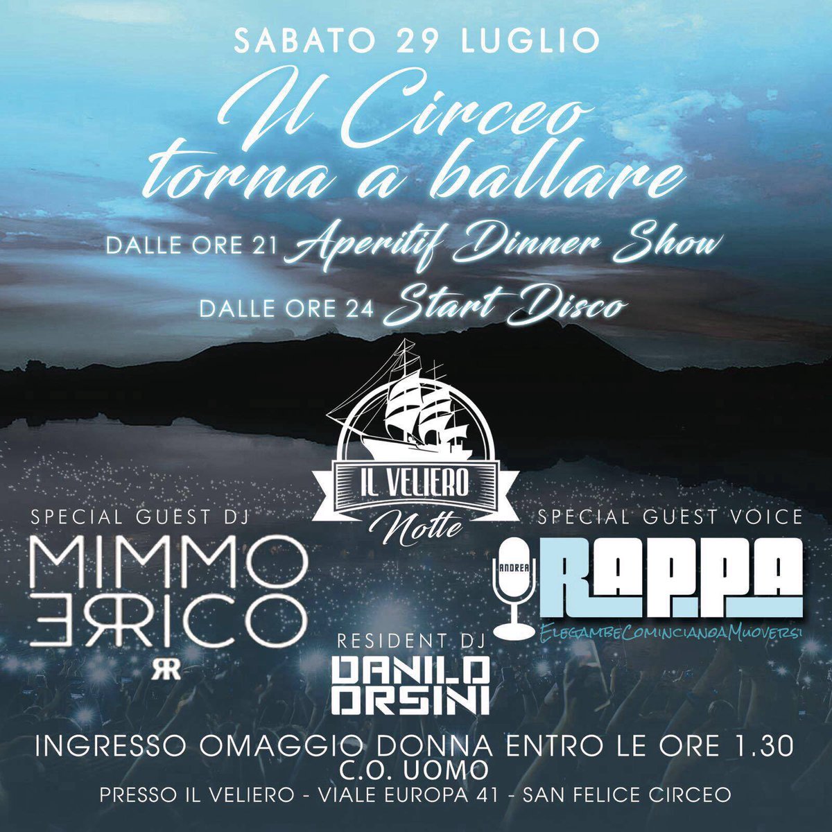 daniloorsini's tweet photo. Sabato 29 Luglio @ IL VELIERO NOTTE
Dj Resident: Danilo Orsini
Special Guest Dj: Mimmo Errico
Special Guest Voice: Rappa
#House #OpenDisco https://t.co/iGYC6SDpyL