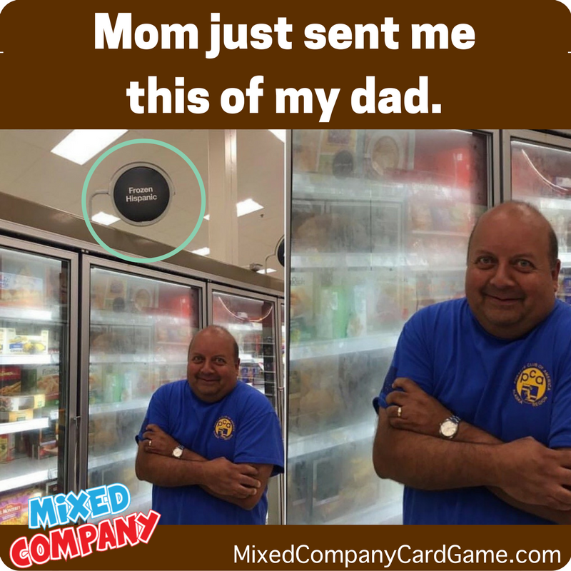 GetMixedCompany's tweet photo. The sign says 'frozen hispanic' ahahahahah #mixedcompany #growinguphispanic #hispanicdad #frozenhipsanic #frozenfood https://t.co/1kx1DeZ8zj