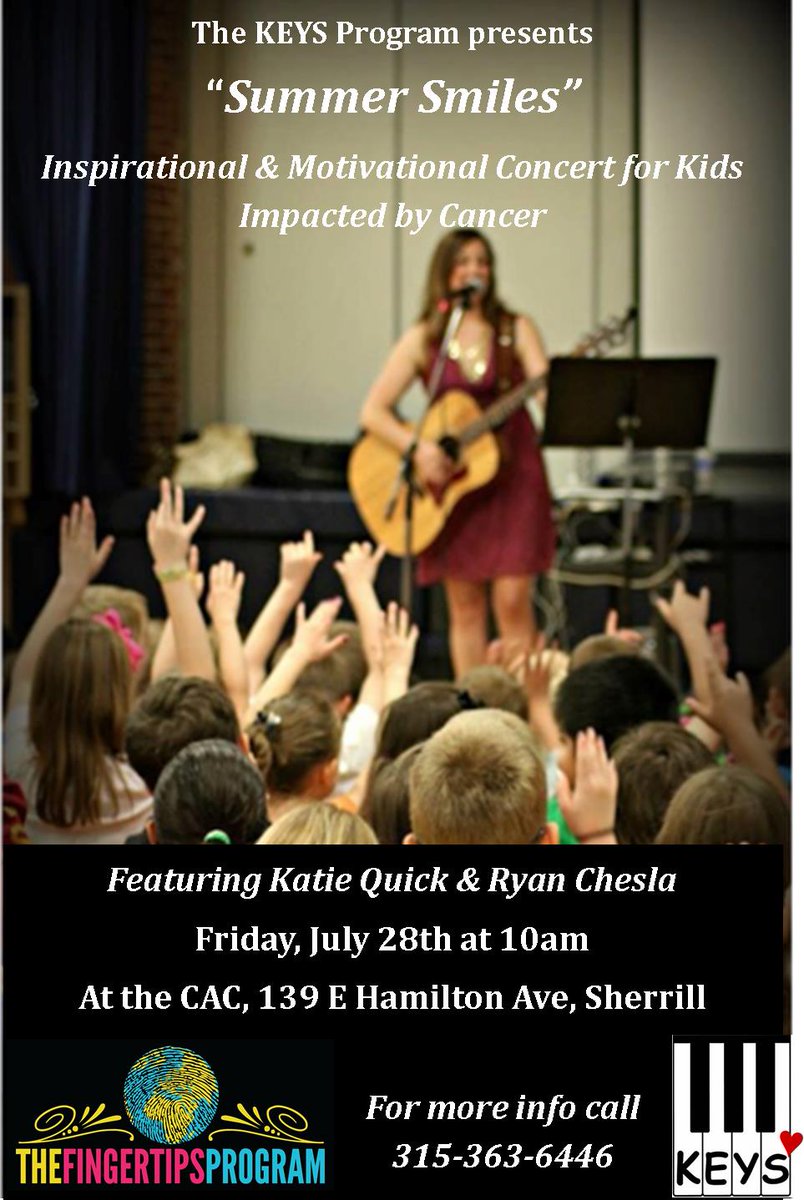 TheKEYSProgram's tweet image. #SummerSmiles concert w our KEYS kids Fri w/@KatieQuick  &amp;amp; @rchesla89 ! We can&apos;t wait to see the smiles!  #itsallaboutthesmiles #keysprogram