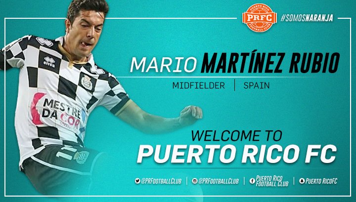 PuertoRicoFC's tweet photo. 📰 | Puerto Rico FC firma veterano para la temporada de otoño. ¡Bienvenido, @mmartinezrubio! 🇪🇸 #SomosNaranja

MÁS: https://t.co/XJLYEUWtzd https://t.co/N6kYDtS1Uh