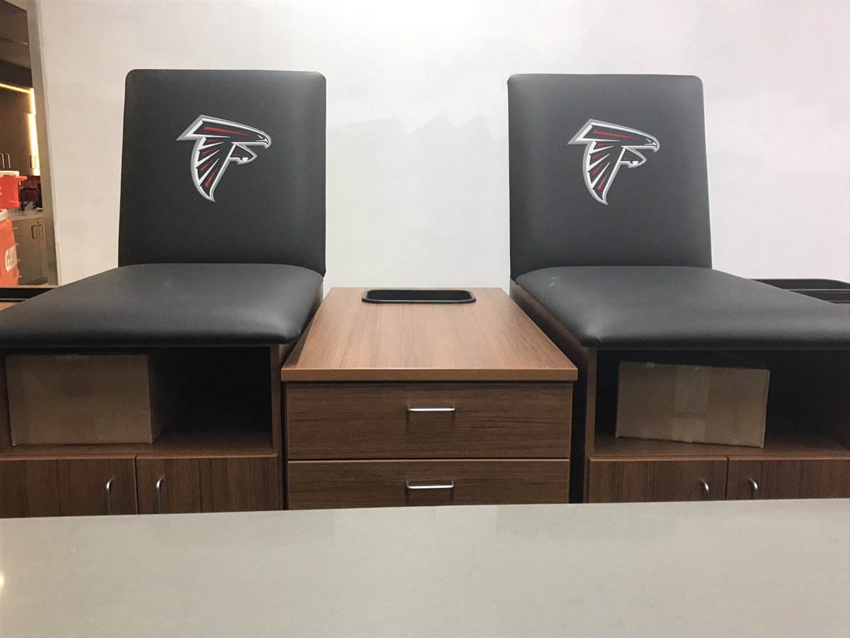 AtlantaFalcons's tweet photo. Our locker room is 🔥 in @MBStadium.

#InBrotherhood https://t.co/aKJEOM2zXY