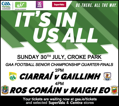 officialgaa's tweet photo. RT our #TicketTuesday tweet! You could WIN All-Ireland Football Q-Final tickets for @Galway_GAA v @Kerry_Official &amp; @MayoGAA v @RoscommonGAA https://t.co/cUhDL8YSLC