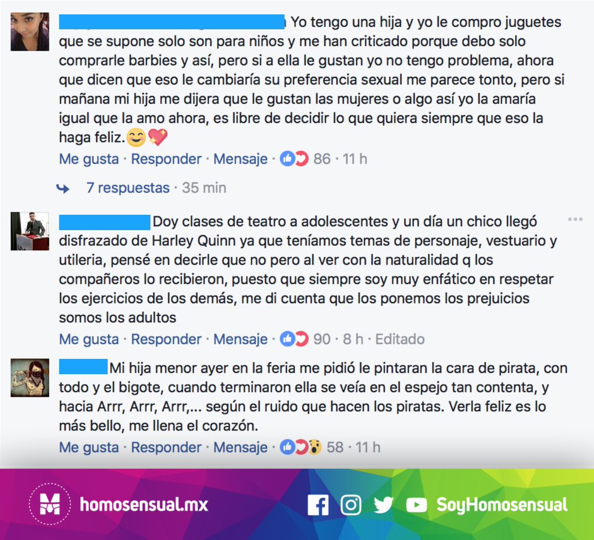 SoyHomosensual's tweet photo. Nos encanta cuando leemos este tipo de historias en nuestras redes 😃🌈 Muchas gracias ❤️ Este fue el artículo:  https://t.co/68RuAKtmvA https://t.co/THMaIJ3Klw
