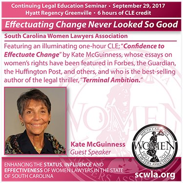 SCWLA_briefcase's tweet photo. Save the date for SCWLA's annual CLE - Effectuating Change Never Looked So Good! #scwomenlawyersrock #SCWLA #CLE #Sept29 #YeahThatGreenville https://t.co/fIr8VW7c9I