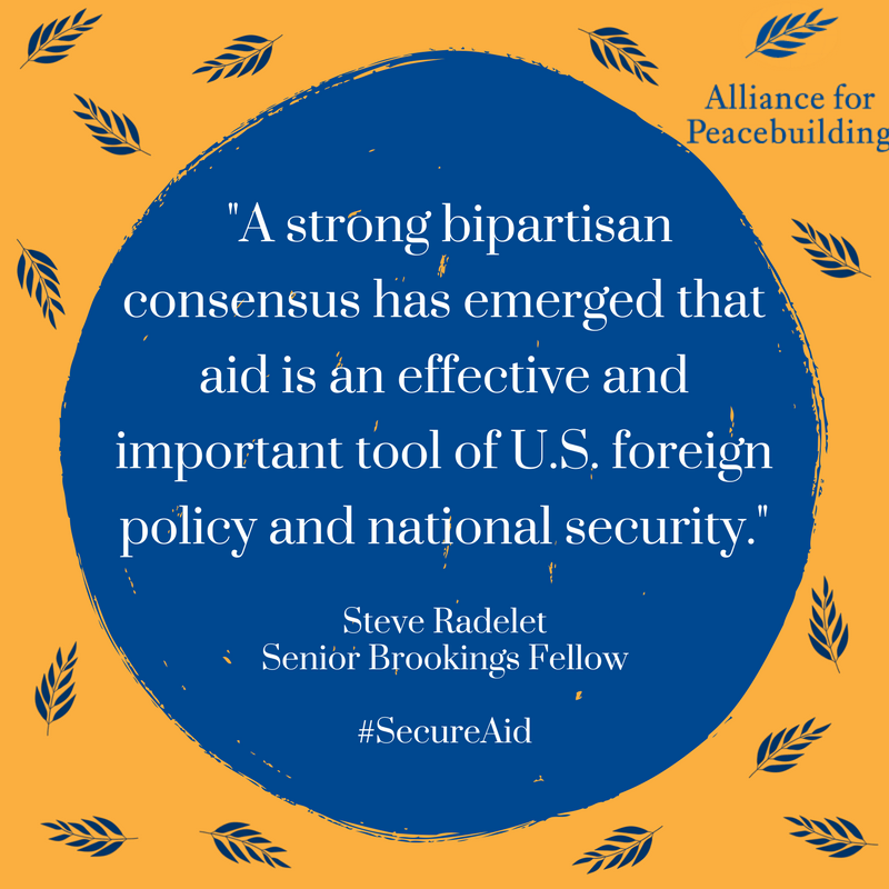 AfPeacebuilding's tweet photo. Aid is essential for national security and foreign policy. #SecureAid https://t.co/smrA4GUJy9