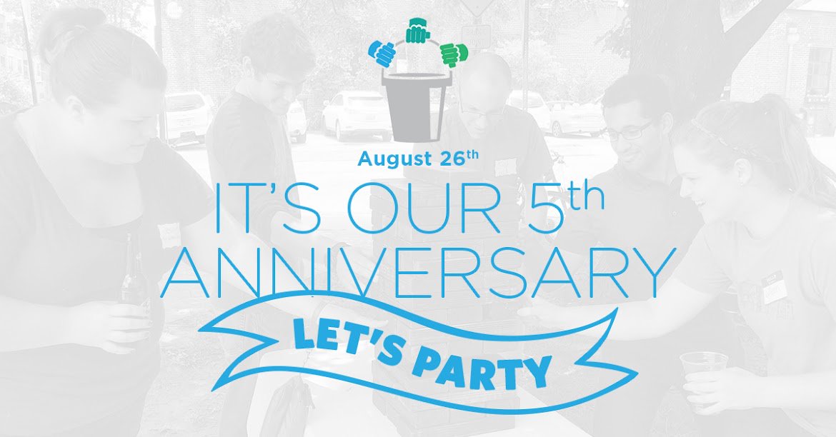 CommunityBucket's tweet photo. Registration is open for our FIVE YEAR Anniversary Bash! Come celebrate w/ us on 8/26 #communitybucket #atl #5years https://t.co/pFHalwJlZ3 https://t.co/OHt3bzbSRl