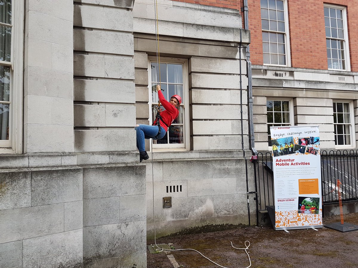 GHREastMidlands's tweet photo. Well done to Cat and Ricky on abseiling down the Town Hall this afternoon! more at https://t.co/bK56Jq6zYU https://t.co/RN6s0PlqPw