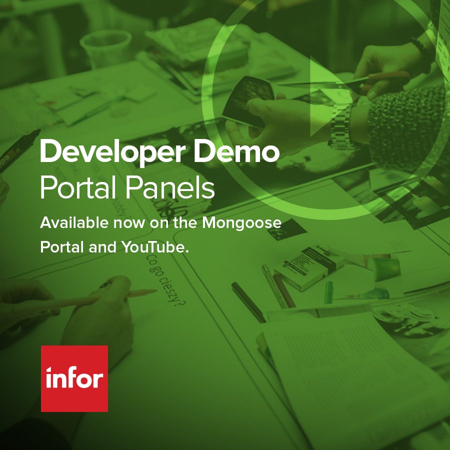 InforMongoose's tweet image. Learn how to build portal panels in Mongoose 9.03.10 in our newest developer demo video. Check it out here - youtube.com/watch?v=Fv-CGd…