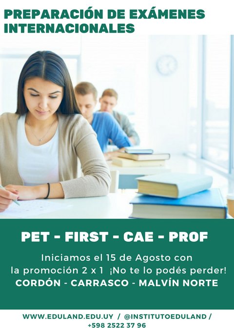 edulanduy's tweet photo. Consultá nuestra promo 2x1en cursos de preparación para exámenes internacionales que iniciamos el 15 de Agosto. #CursoDeIngles #BuenMartes https://t.co/J1GORYGAqd