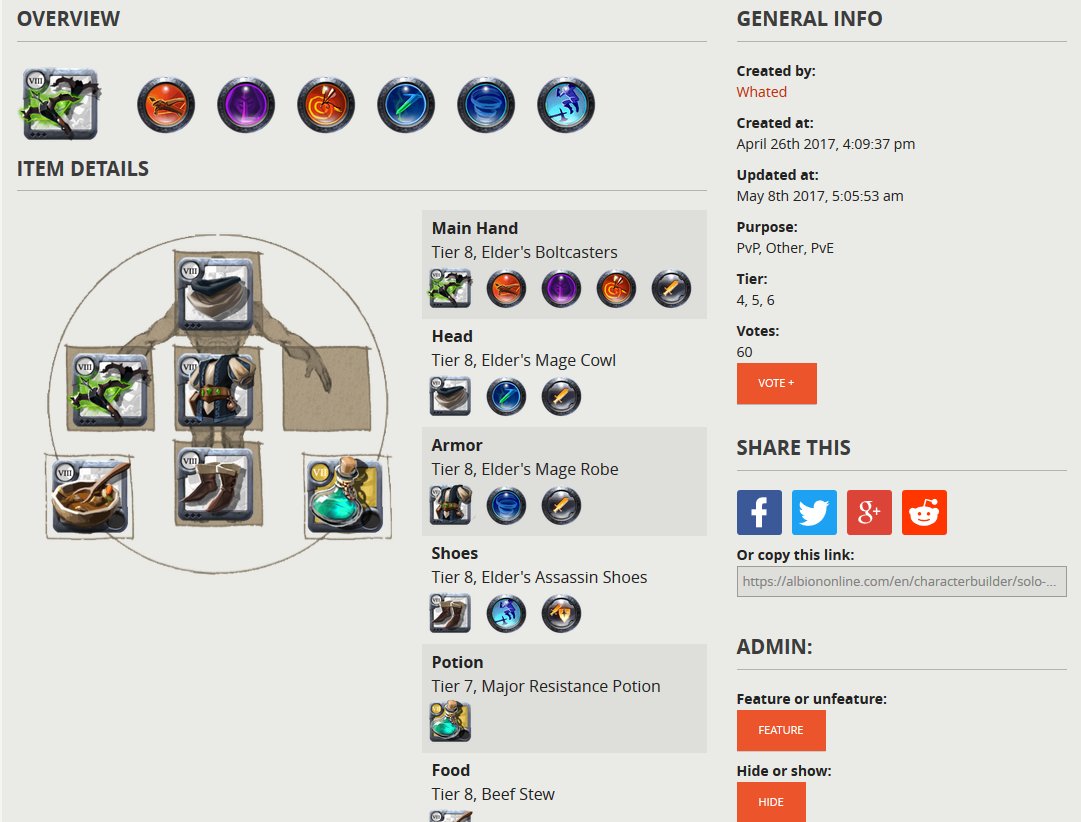 Albion Online on X: Introducing: the Character Builder - search for builds  from other players, or submit a build of your own!    / X