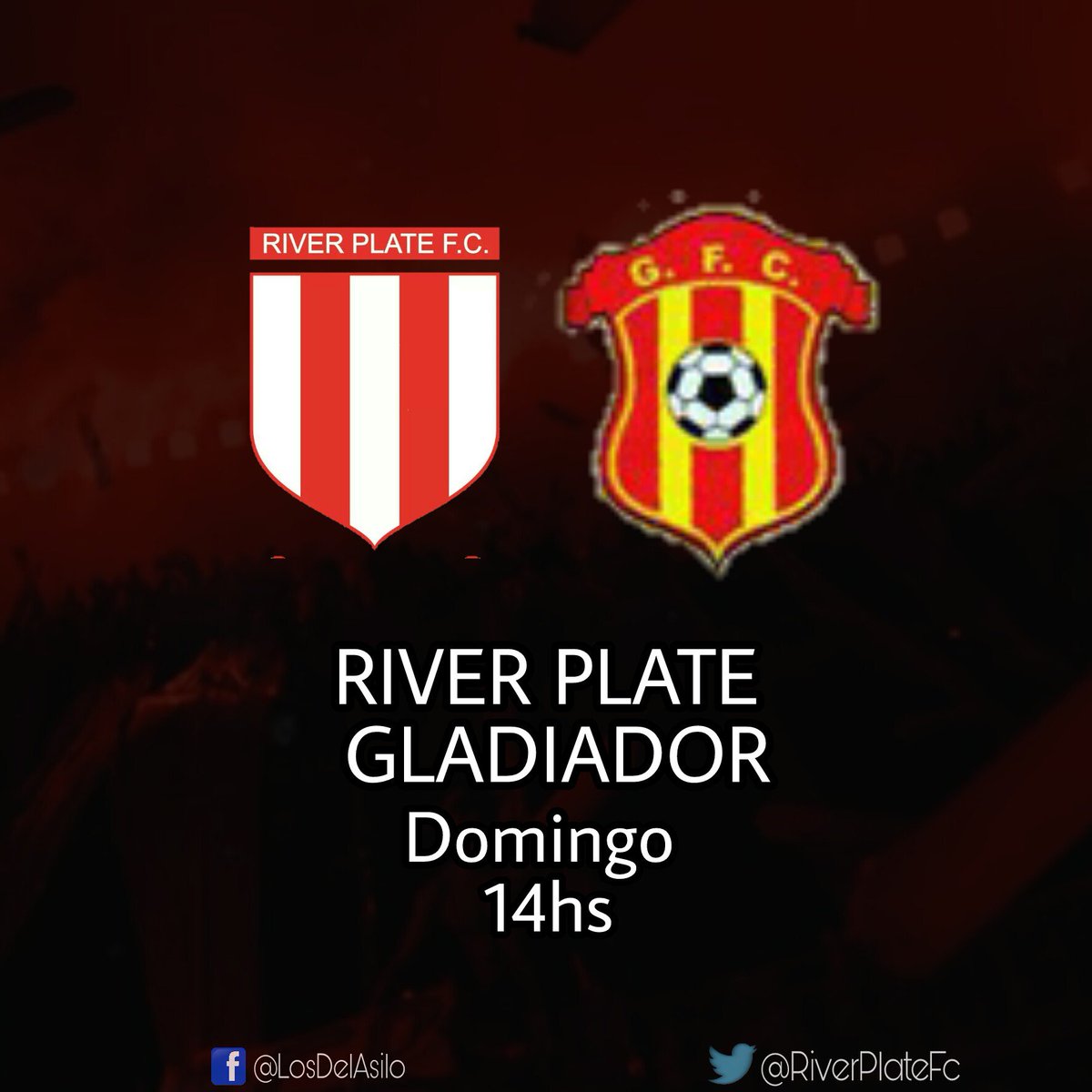 RiverPlateFc's tweet photo. ⚽#RiverPlateFc - #Gladiador 
🗓️Domingo 
⌚14hs 
🏟️Dikinson https://t.co/9uUUnUW5ca