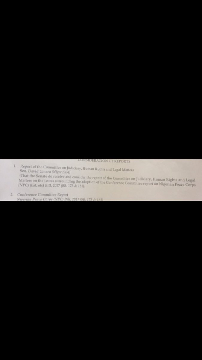 NGRSenate's tweet photo. 1. Report of the Committee on Judiciary, Human Rights and Legal Matters. By Sen. @iamdavidumaru https://t.co/nmi3kYm9mK