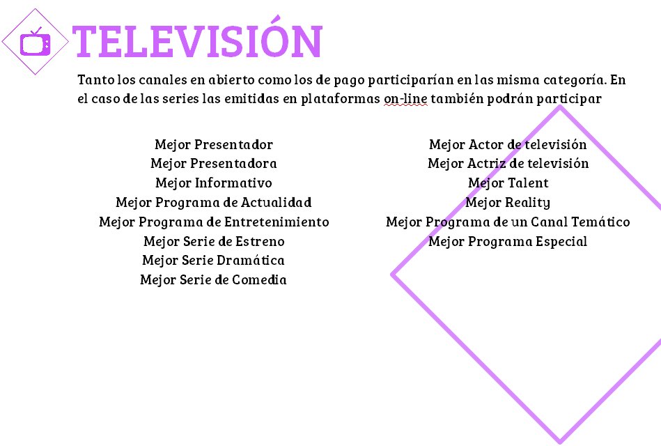 PremiosPublico's tweet photo. Estas son las categorías que proponemos para los #PremiosPúblico #Televisión #TV https://t.co/Cc1yvh6PYS