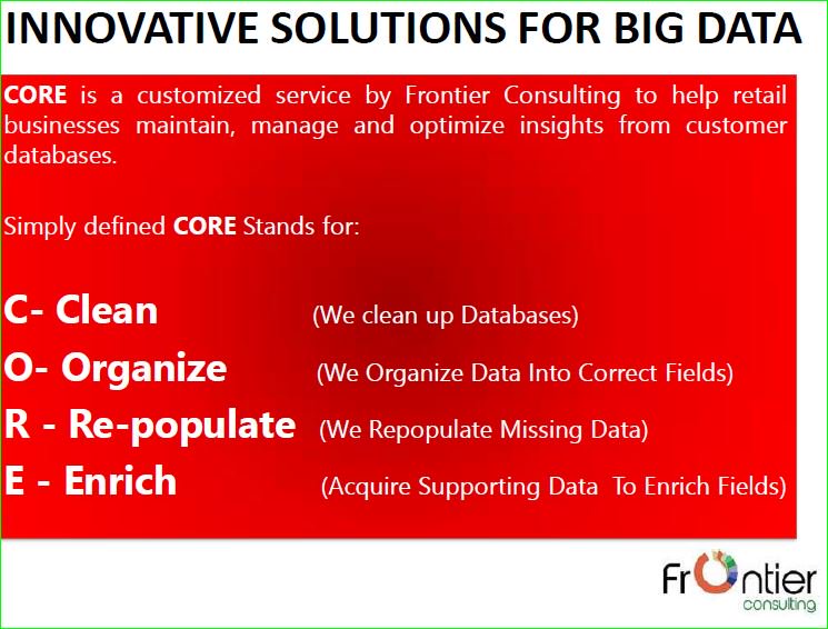 Frontier_Kenya's tweet image. At the CORE of what we do is clean data.The analytics journey must begin with good, clean databases #FrontierCORE #BigData #RethinkRetail