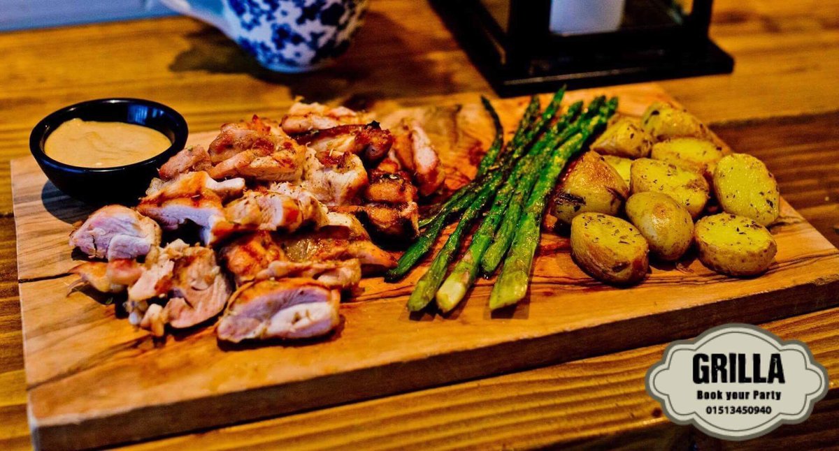 Our newbie in our lunch menu  ,Grilled chicken 🍗 thighs  with asparagus and baby potatoes 🥔