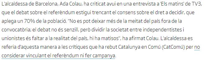 gemquim's tweet photo. Les crítiques @AdaColau van amb el càrrec!! O potser tu t´en vas estar amb en X Trias??Si no ets capaç de suportar-les, plega!! #PlegaColau! https://t.co/YL4gvqNHHK