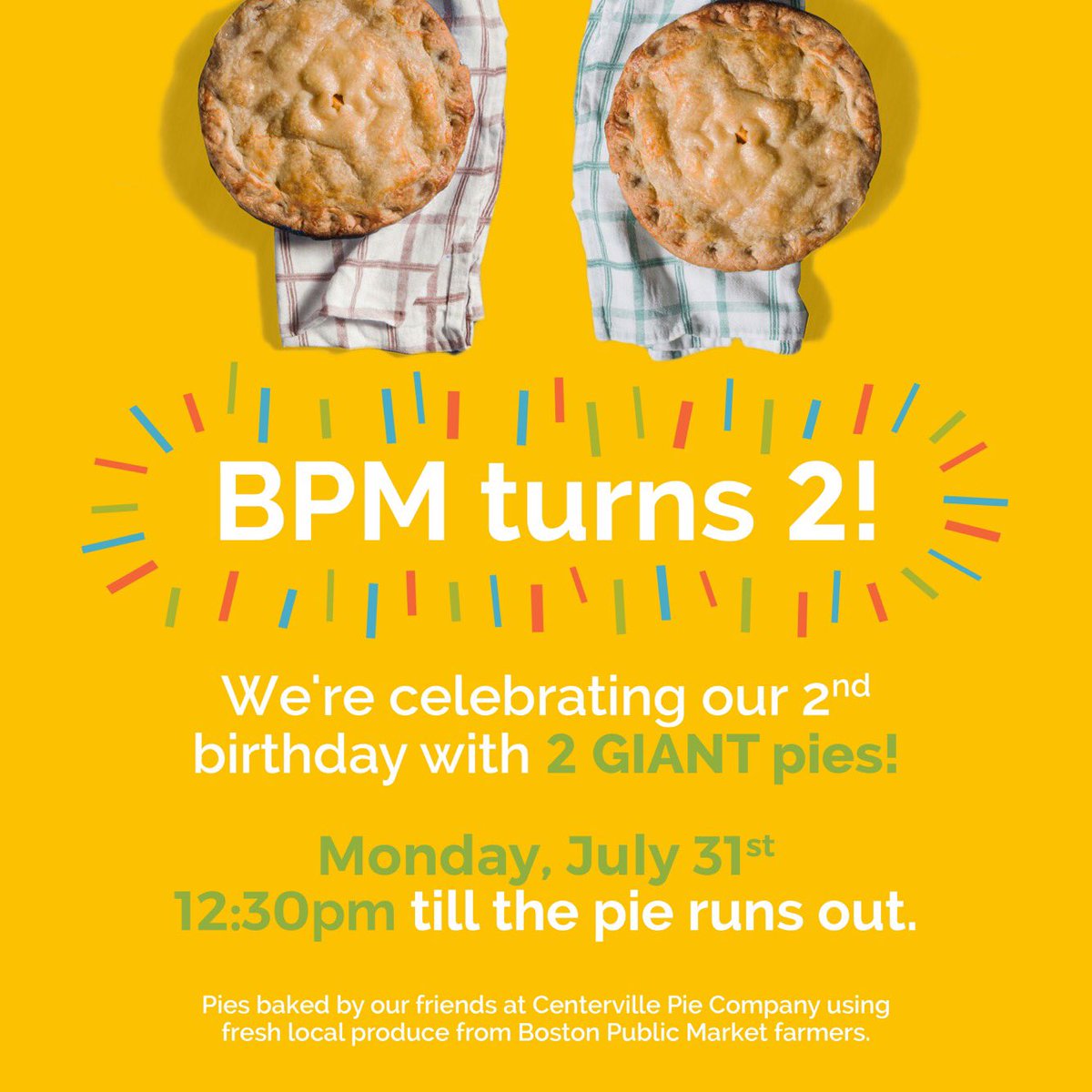 BosPublicMarket's tweet image. We're turning ✌🏽, and you're invited to the party. 🎉🍑 #BPMturns2